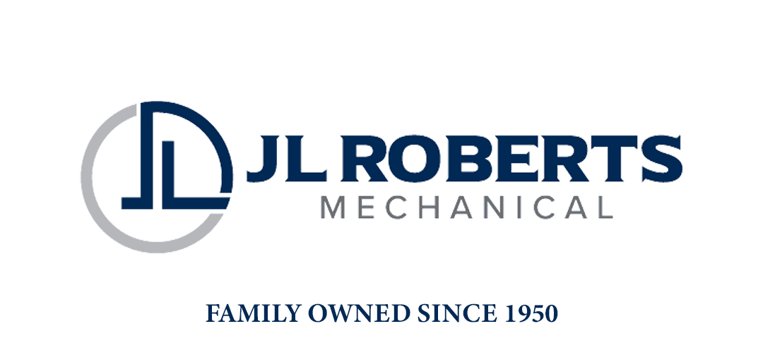 Logo for JL Roberts Mechanical, featuring a stylized "JL" in blue and gray. Text below reads "FAMILY OWNED SINCE 1950" in blue.